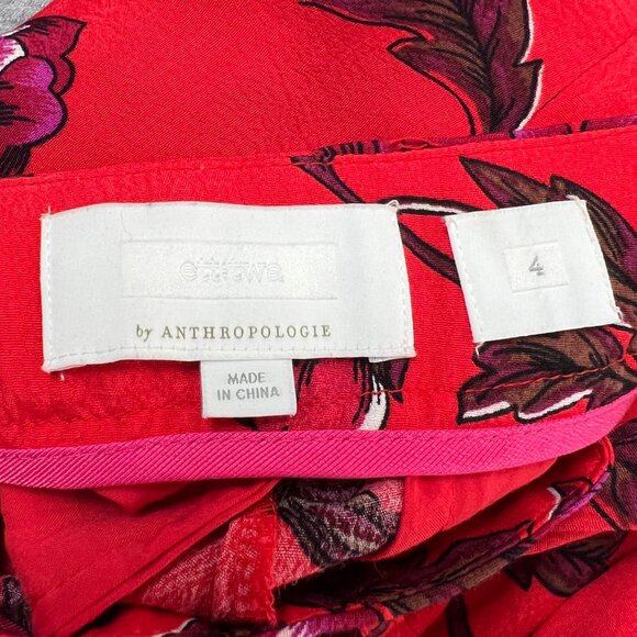 Anthropologie Margo Wide Leg Trousers Boho Floral Pants Flowy Straight Feminine - Picture 6 of 11